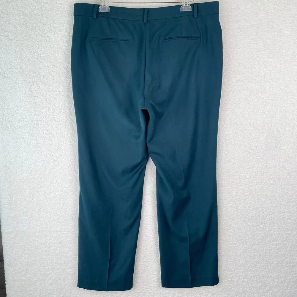 Ann Taylor Teal Blue Wool Blend Straight Leg Dress Pants Womens Size 16